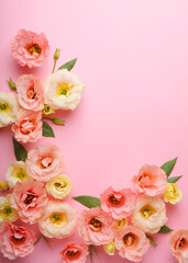 beautiful flower arrangement on a colored background with place for text.. Vertical photo format