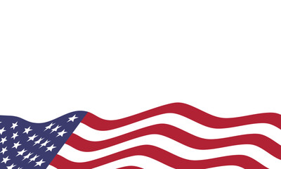 USA flag background. Waving flag of America for patriotic event design. Transparent vector