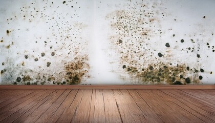 fungal mold spots growing on white room wall