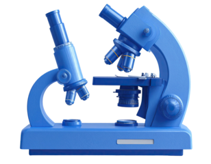 Blue microscope, detailed, 3D model