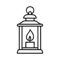 Vector illustration of a lantern with a candle inside
