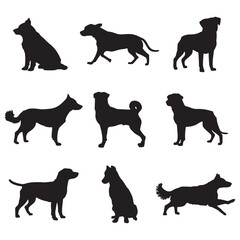 Collection of Dog silhouettes set