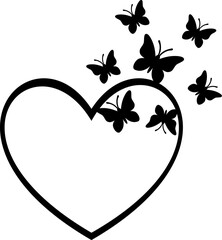 heart with butterflies