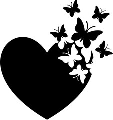 heart with butterflies