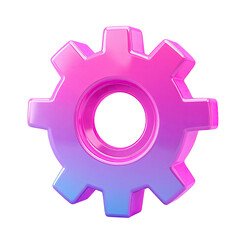 Vibrant pink and purple gradient gear graphic