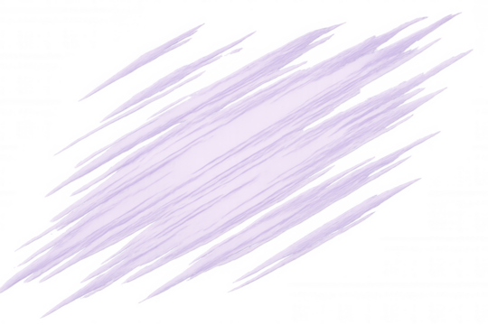 Lavender paint brush stroke creating a dynamic and textured effect on a transparent background, ideal for adding a touch of artistic flair to designs