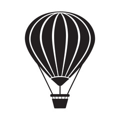 Naklejka premium Classic Hot Air Balloon Flying Silhouette
