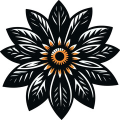 Black eyed susan logo icon vector white background .