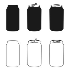 aluminum can icon for soft drink vector illustration isolated on white background.