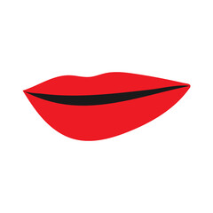 red lips isolated on white background