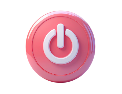 3D rendered, glossy, pink power button (2)
