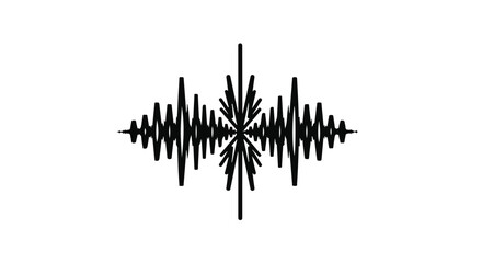 Symmetrical abstract sound wave pattern on white background