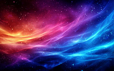 Fototapeta premium Vibrant colorful cosmic nebula with swirling lights and stars