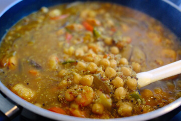 chickpeas cooked ready to eat with fish eggs quinoa or red pepper