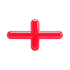 Obraz premium Red plus sign, 3D, glossy