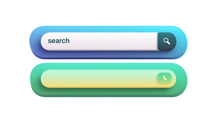 Fototapeta premium Two modern search bar interfaces isolated on transparent background