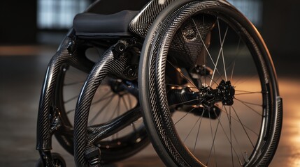 Fototapeta premium Sleek, modern carbon fiber wheelchair