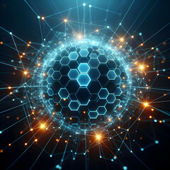 Futuristic digital globe – technology network connection visualization