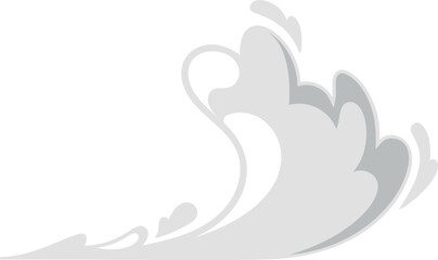 Splash of dust smoke clouds