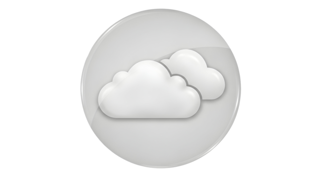 Minimalist Cloud Icon: Partly Cloudy Weather Symbol