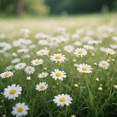 Fototapeta premium A field of daisies, a summer's day.