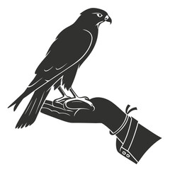 Falcon on hand silhouette