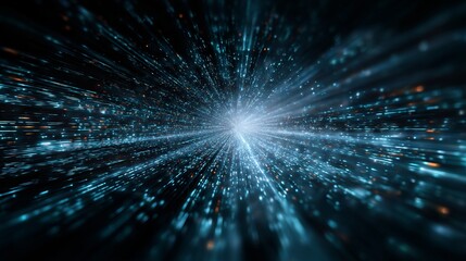 Blue light streams, data tunnel, futuristic visualization, abstract digital technology, connecting network, communication background, hyperspace, infinite speed, lightspeed, information highway