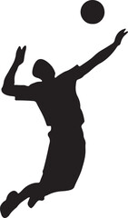 Flat Vector Sports Illustration of Male Volleyball Jump Serve on White