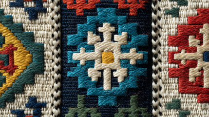 Close-up of Traditional Bhutanese Woven Textile Patterns at Thimphu Tshechu Festival – Handmade Artisan Heritage