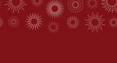 New Year 2026 greeting with firework bursts, festive mood. New Year's greeting for 2026. Holiday card, banner, invitation, marketing template. A festive design symbolizing celebration. Flat vector
