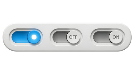 Fototapeta premium White Toggle Switches with Blue Indicator Light