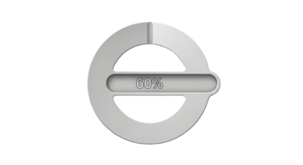 Abstract Circular Emblem: Metallic Grey Ring with Central Bar