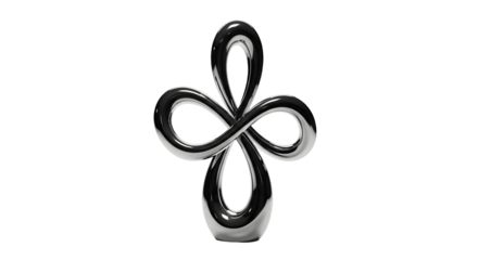 Intertwined Infinity Symbol:  Abstract Black and White Design Element