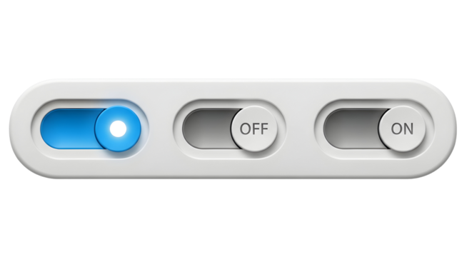 White Toggle Switches with Blue Indicator Light
