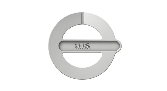 Abstract Circular Emblem: Metallic Grey Ring with Central Bar