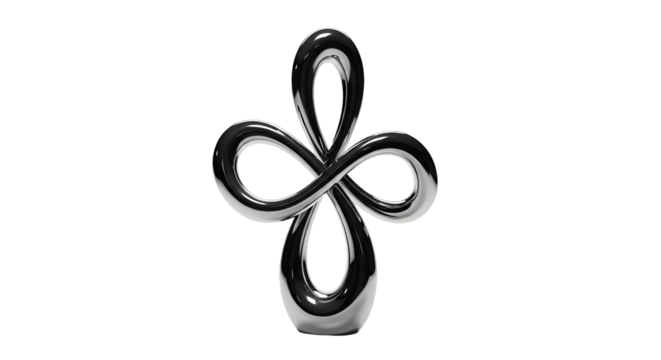 Intertwined Infinity Symbol:  Abstract Black and White Design Element