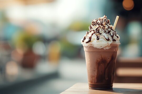 Double chocolate frappuccino with cream swirl