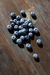 Blueberries on a wooden