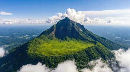 Scenic hill with clouds and sky, perfect for outdoor blogs or environmental awareness.