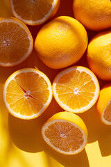 Orange fruits on a orange back