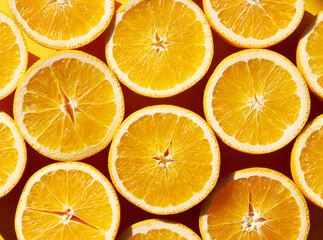 Orange fruits on a orange back