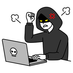 怒って攻撃的になるハッカー