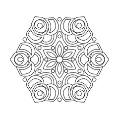 Garden Flow Circles Around Blooming Harmony coloring book page