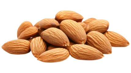 Golden Almonds: A close-up of a pile of unpeeled almonds, with rich textures and natural colors, perfect for showcasing the wholesome essence of natural nuts.