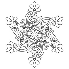 Graceful Mandala Inspired by Garden Rhythm coloring book page