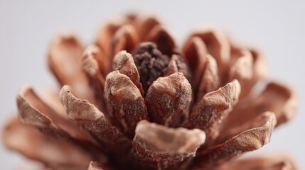 Obraz premium Close up of a natural pine cone captured in soft lighting