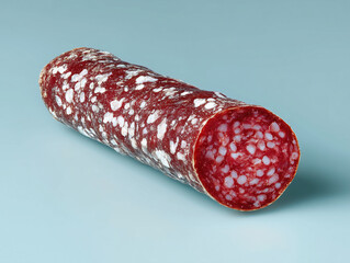 Professional photo of salami on a plain background