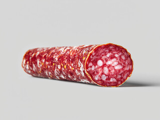 Professional photo of salami on a plain background