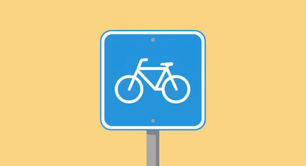 Bicycle Lane Sign Indicates Designated Bike Path.