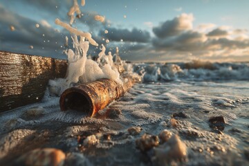 Coastal sunset splash